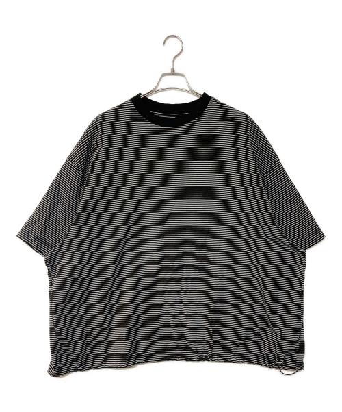 is-ness（イズネス）is-ness (イズネス) BALLOON BORDER T-SHIRT バルーンTシャツ ブラック サイズ:Lの古着・服飾アイテム