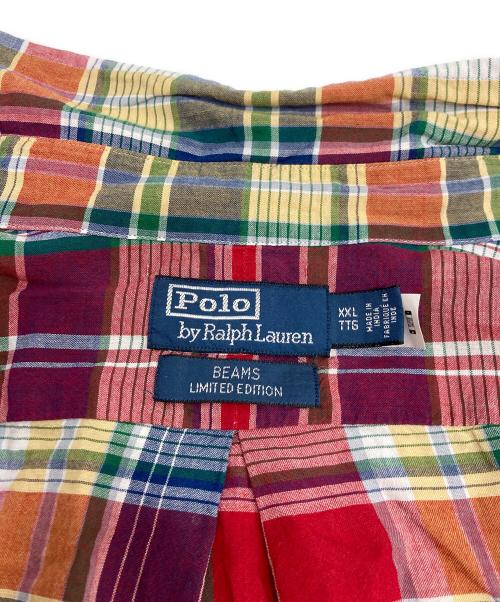 POLO RALPH LAUREN（ポロ・ラルフローレン）POLO RALPH LAUREN (ポロ・ラルフローレン) BEAMS (ビームス) マドラスS/Sシャツ マルチカラー サイズ:XXLの古着・服飾アイテム