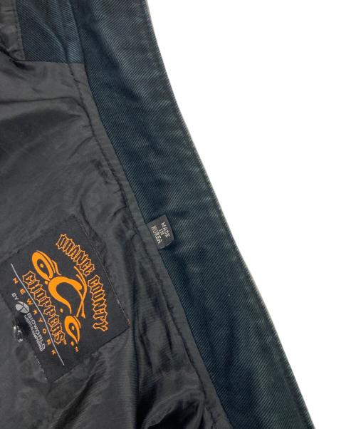 ORANGE COUNTRY CHOPPERS（オレンジ・カウンティ・チョッパーズ）ORANGE COUNTRY CHOPPERS (オレンジ・カウンティ・チョッパーズ) ファイヤーパターンレーシングジャケット ブラック サイズ:XLの古着・服飾アイテム