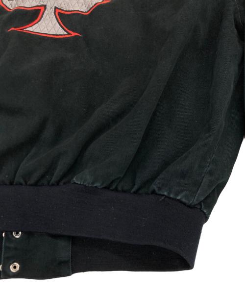 ORANGE COUNTRY CHOPPERS（オレンジ・カウンティ・チョッパーズ）ORANGE COUNTRY CHOPPERS (オレンジ・カウンティ・チョッパーズ) ファイヤーパターンレーシングジャケット ブラック サイズ:XLの古着・服飾アイテム