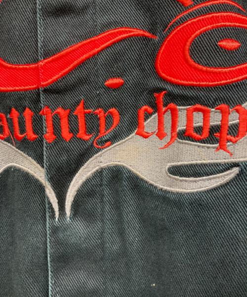 ORANGE COUNTRY CHOPPERS（オレンジ・カウンティ・チョッパーズ）ORANGE COUNTRY CHOPPERS (オレンジ・カウンティ・チョッパーズ) ファイヤーパターンレーシングジャケット ブラック サイズ:XLの古着・服飾アイテム