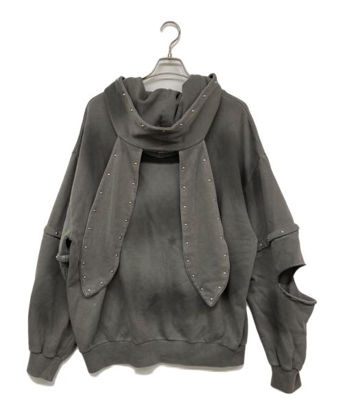 REFLEM（レフレム）REFLEM (レフレム) フリンジクラッシュジップフーディ グレー サイズ:FREEの古着・服飾アイテム