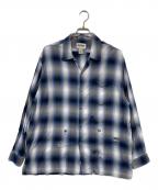 BOWWOWバウワウ）の古着「RAYON CHECK SHIRTS REPAIRED」｜ブルー