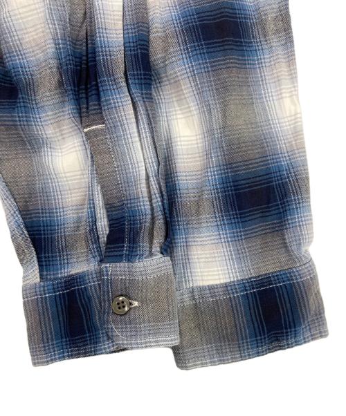 BOWWOW（バウワウ）BOWWOW (バウワウ) RAYON CHECK SHIRTS REPAIRED ブルー サイズ:Ｍの古着・服飾アイテム