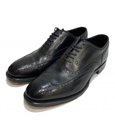 タグ付 未使用 ジョンストン＆マーフィー ウィングチップ 黒 24.5 本革 中古・古着通販】JOHNSTON&MURPHY (ジョンストン＆マーフィー