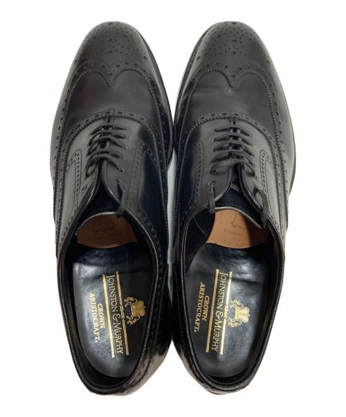 JOHNSTON&MURPHY（ジョンストン＆マーフィー）JOHNSTON&MURPHY (ジョンストン＆マーフィー) ウィングチップシューズ ブラック サイズ:8の古着・服飾アイテム