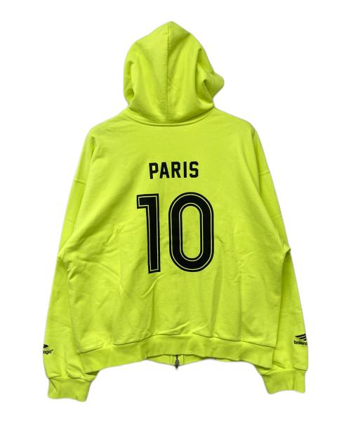 BALENCIAGA（バレンシアガ）BALENCIAGA (バレンシアガ) Soccer Paris Zip-Hoodie イエロー サイズ:Sの古着・服飾アイテム