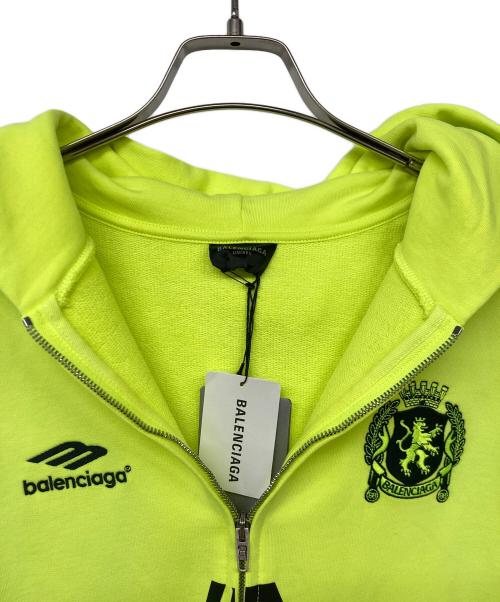 BALENCIAGA（バレンシアガ）BALENCIAGA (バレンシアガ) Soccer Paris Zip-Hoodie イエロー サイズ:Sの古着・服飾アイテム