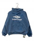 BALENCIAGAバレンシアガ）の古着「Blue Layered MediumFit Hoodie」｜ブルー