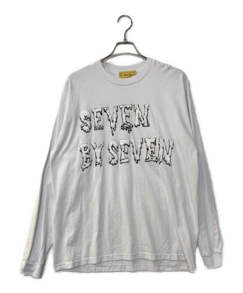 seven by seven（セブンバイセブン）seven by seven (セブンバイセブン) プリント ロングスリーブカットソー ホワイト サイズ:Lの古着・服飾アイテム