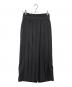 ASTRAET（アストラット）の古着「ギャバ×サテンフロントプリーツスカート」｜ブラック