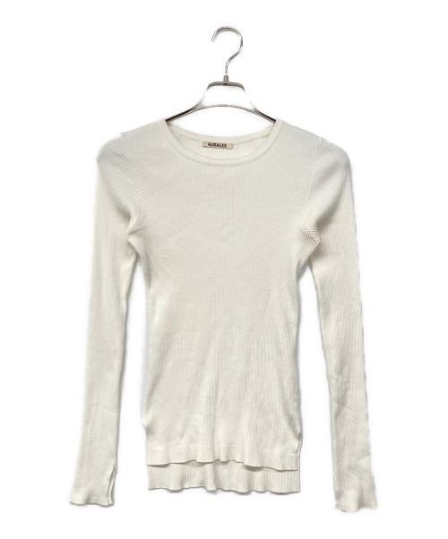 AURALEE（オーラリー）AURALEE (オーラリー) GIZA HIGH GAUGE RIB KNIT PULLOVER リブカットソー ホワイト サイズ:1の古着・服飾アイテム
