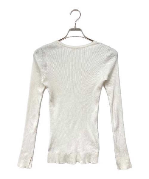 AURALEE（オーラリー）AURALEE (オーラリー) GIZA HIGH GAUGE RIB KNIT PULLOVER リブカットソー ホワイト サイズ:1の古着・服飾アイテム