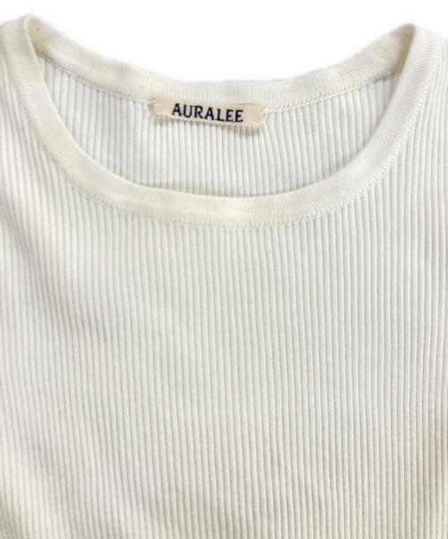 AURALEE（オーラリー）AURALEE (オーラリー) GIZA HIGH GAUGE RIB KNIT PULLOVER リブカットソー ホワイト サイズ:1の古着・服飾アイテム