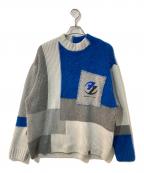 ZARA×ADER errorザラ×アーダーエラー）の古着「Patchwork Oversize knit」｜グレー