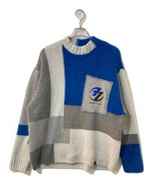 ZARA×ADER error（ザラ×アーダーエラー）の古着「Patchwork Oversize knit」｜グレー