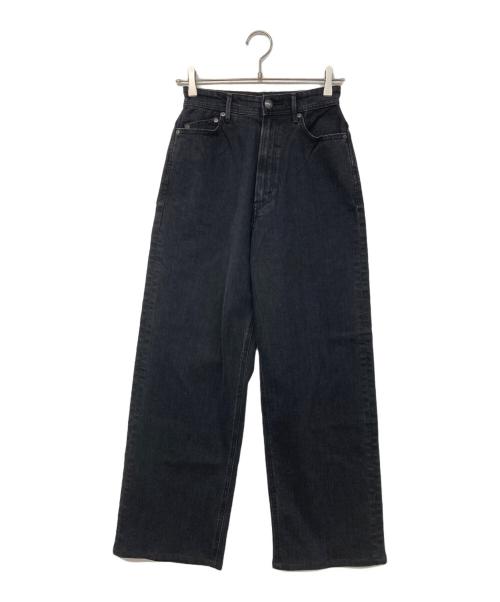 YANUK（ヤヌーク）YANUK (ヤヌーク) ルーズストレート JOAN ルーズフィットデニムパンツ ブラック サイズ:24の古着・服飾アイテム