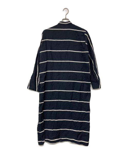 Bajra（バジュラ）Bajra (バジュラ) ストライプシャツワンピース ネイビーの古着・服飾アイテム