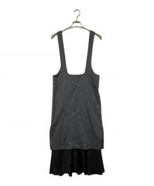 ENFOLD（エンフォルド）の古着「LAYERED JUMPER-SKIRT」｜グレー