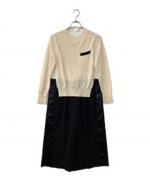 sacai（サカイ）の古着「ドッキングワンピース」｜ホワイト×ブラック