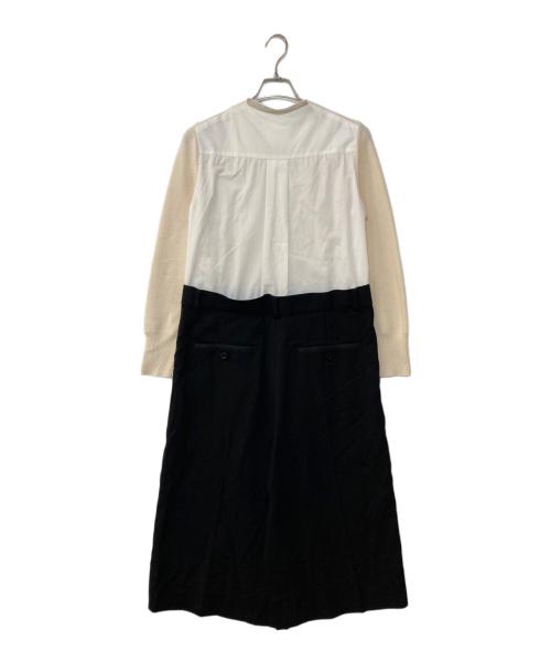 sacai（サカイ）sacai (サカイ) ドッキングワンピース ホワイト×ブラック サイズ:2の古着・服飾アイテム
