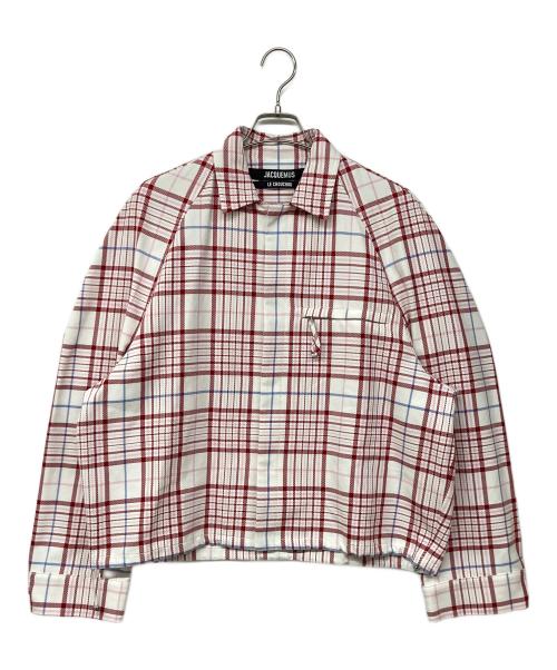 jacquemus（ジャックムス）JACQUEMUS (ジャックムス) シュミーズ クリオロ ジャカード ボンバー レッド×ピンク サイズ:46の古着・服飾アイテム
