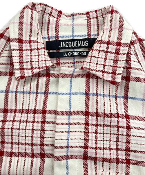 jacquemus（ジャックムス）JACQUEMUS (ジャックムス) シュミーズ クリオロ ジャカード ボンバー レッド×ピンク サイズ:46の古着・服飾アイテム
