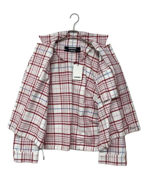 jacquemus（ジャックムス）JACQUEMUS (ジャックムス) シュミーズ クリオロ ジャカード ボンバー レッド×ピンク サイズ:46の古着・服飾アイテム