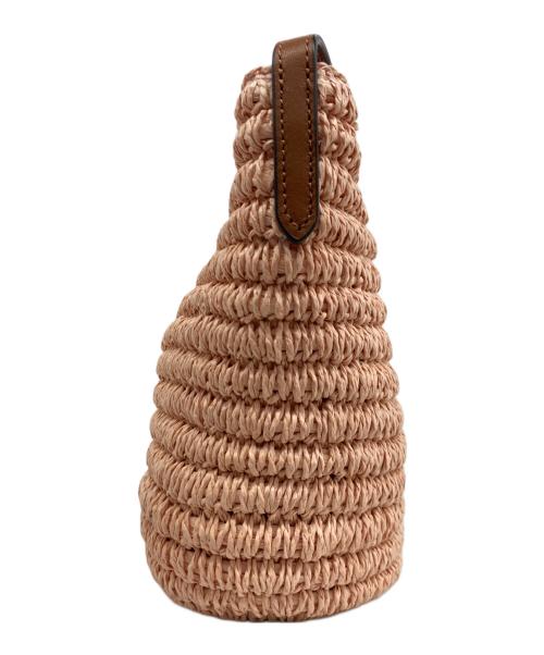 LAUREN RALPH LAUREN（ローレンラルフローレン）LAUREN RALPH LAUREN (ローレンラルフローレン) Faux-Straw Medium Nicki カゴショルダーバッグ ピンクの古着・服飾アイテム