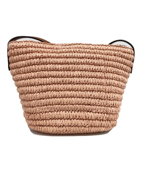 LAUREN RALPH LAUREN（ローレンラルフローレン）LAUREN RALPH LAUREN (ローレンラルフローレン) Faux-Straw Medium Nicki カゴショルダーバッグ ピンクの古着・服飾アイテム