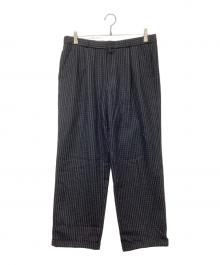 USED（ユーズド）の古着「チェックスラックスパンツ」｜ネイビー