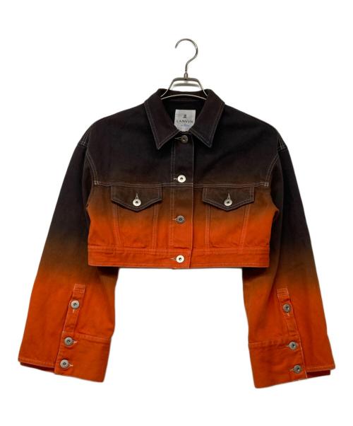 LANVIN en Bleu（ランバンオンブルー）LANVIN en Bleu (ランバンオンブルー) グラデーションデニムジャケット ブラウン×オレンジ サイズ:38の古着・服飾アイテム