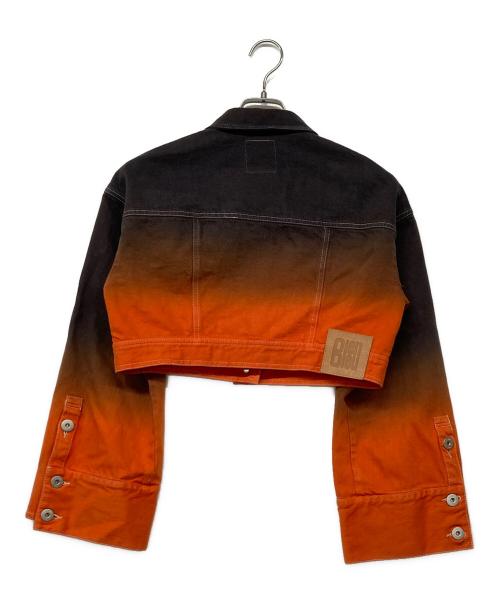 LANVIN en Bleu（ランバンオンブルー）LANVIN en Bleu (ランバンオンブルー) グラデーションデニムジャケット ブラウン×オレンジ サイズ:38の古着・服飾アイテム
