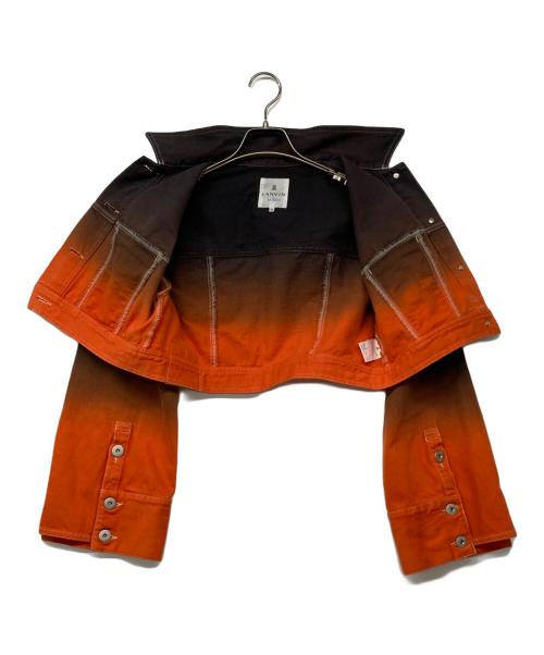 LANVIN en Bleu（ランバンオンブルー）LANVIN en Bleu (ランバンオンブルー) グラデーションデニムジャケット ブラウン×オレンジ サイズ:38の古着・服飾アイテム