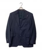 TAGLIATOREタリアトーレ）の古着「VESVIO SUPER110'ウールオーバーチェック2B1プリーツスーツ」｜ネイビー