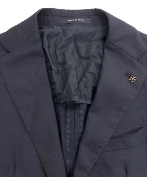 TAGLIATORE（タリアトーレ）TAGLIATORE (タリアトーレ) VESVIO SUPER110'ウールオーバーチェック2B1プリーツスーツ ネイビー サイズ:48の古着・服飾アイテム