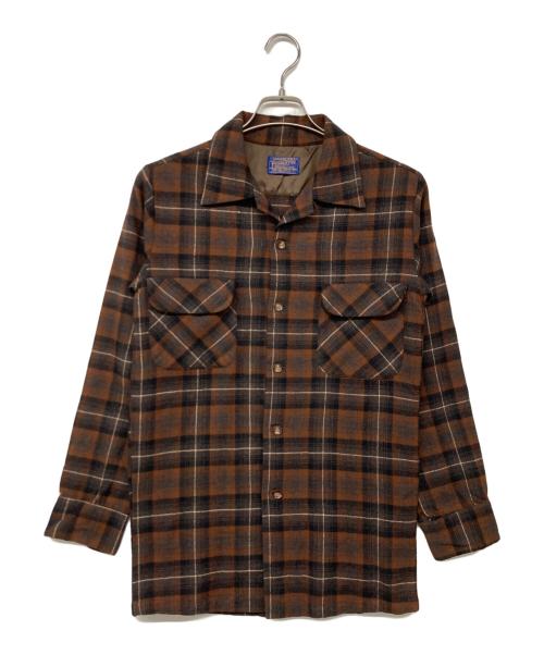 PENDLETON（ペンドルトン）PENDLETON (ペンドルトン) 50`Sボードシャツ ブラウン×ブラック サイズ:Lの古着・服飾アイテム