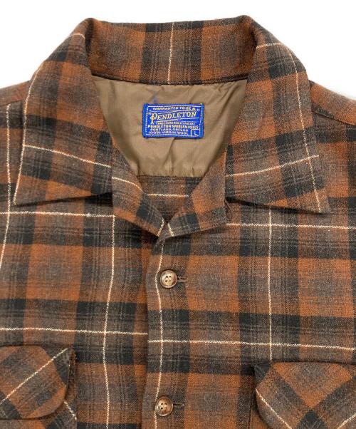 PENDLETON（ペンドルトン）PENDLETON (ペンドルトン) 50`Sボードシャツ ブラウン×ブラック サイズ:Lの古着・服飾アイテム