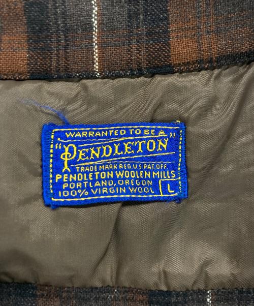 PENDLETON（ペンドルトン）PENDLETON (ペンドルトン) 50`Sボードシャツ ブラウン×ブラック サイズ:Lの古着・服飾アイテム