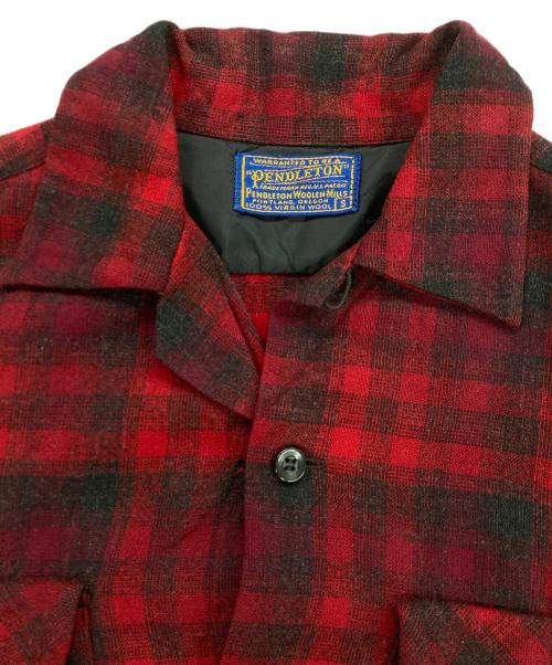 PENDLETON（ペンドルトン）PENDLETON (ペンドルトン) 50`Sオンブレボードシャツ レッド×ブラック サイズ:Sの古着・服飾アイテム