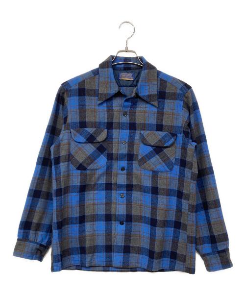 PENDLETON（ペンドルトン）PENDLETON (ペンドルトン) 70-80`sボードシャツ ブルー×グレー サイズ:Mの古着・服飾アイテム