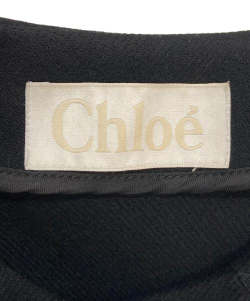 Chloe（クロエ）Chloe (クロエ) ノーカラーメルトンコート ブラック サイズ:T34の古着・服飾アイテム