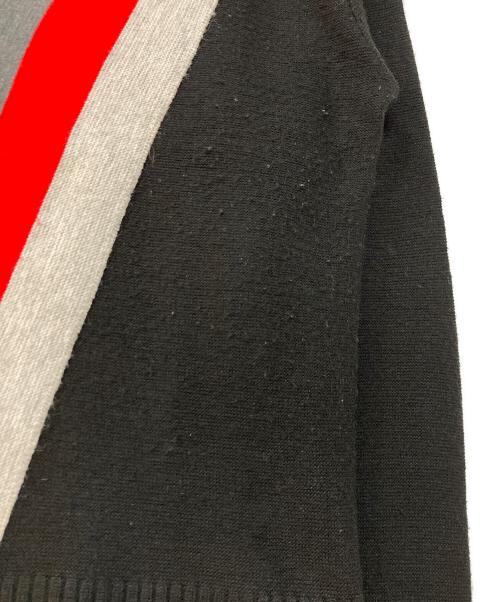 BRENT（ブレント）BRENT (ブレント) Vネックニット ブラック×レッド サイズ:Lの古着・服飾アイテム