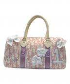 Christian Diorクリスチャン ディオール）の古着「トロッター柄ミニボストンバッグ」｜ピンク