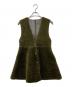 Ameri（アメリ）の古着「BOA V NECK REVERSIBLE PEPLUM VEST」｜グリーン×ブラウン