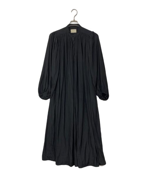 UNITED ARROWS TOKYO（ユナイテッドアローズトウキョウ）UNITED ARROWS TOKYO (ユナイテッドアローズトウキョウ) ギャザーロングワンピース ブラック サイズ:38の古着・服飾アイテム