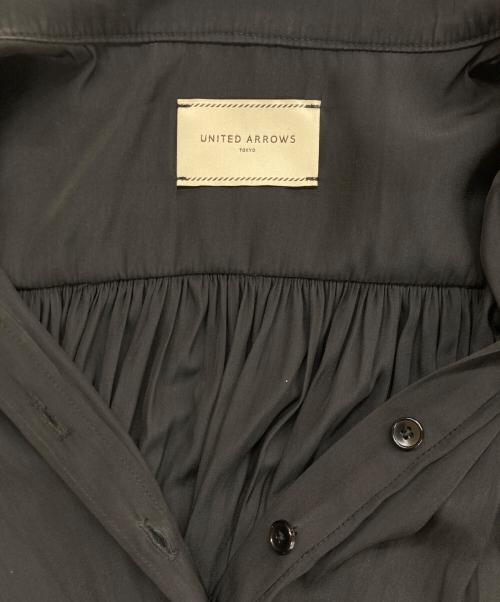 UNITED ARROWS TOKYO（ユナイテッドアローズトウキョウ）UNITED ARROWS TOKYO (ユナイテッドアローズトウキョウ) ギャザーロングワンピース ブラック サイズ:38の古着・服飾アイテム