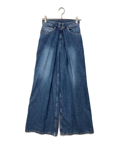 JOHN LAWRENCE SULLIVAN（ジョン ローレンス サリバン）JOHN LAWRENCE SULLIVAN (ジョン ローレンス サリバン) Washed Denim Wide Pants デニムワイドパンツ(ショートレングス) インディゴ サイズ:Ｍの古着・服飾アイテム