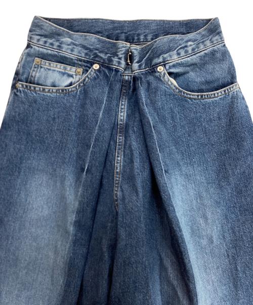 JOHN LAWRENCE SULLIVAN（ジョン ローレンス サリバン）JOHN LAWRENCE SULLIVAN (ジョン ローレンス サリバン) Washed Denim Wide Pants デニムワイドパンツ(ショートレングス) インディゴ サイズ:Ｍの古着・服飾アイテム