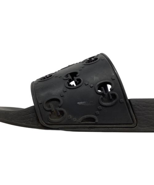 GUCCI（グッチ）GUCCI (グッチ) GGロゴラバーサンダル ブラック サイズ:8の古着・服飾アイテム